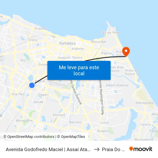 Avenida Godofredo Maciel | Assaí Atacadista - Parangaba to Praia Do Futuro I map