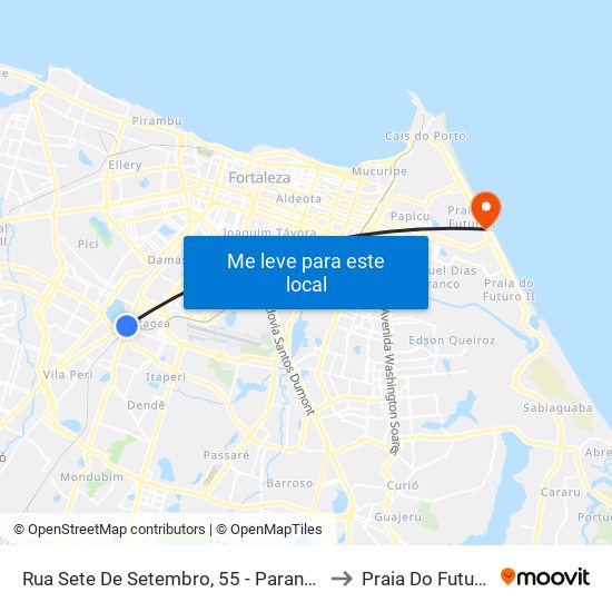 Rua Sete De Setembro, 55 - Parangaba to Praia Do Futuro I map