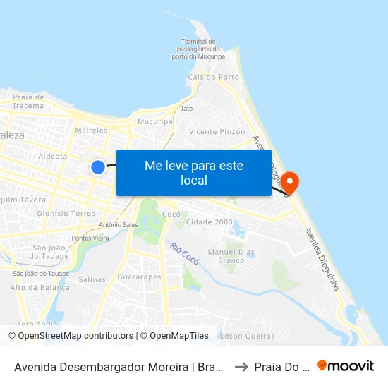 Avenida Desembargador Moreira | Bradesco Seguros - Aldeota to Praia Do Futuro I map