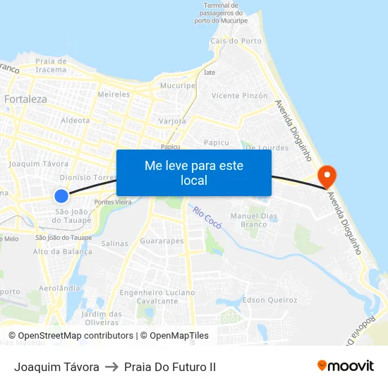 Joaquim Távora to Praia Do Futuro II map