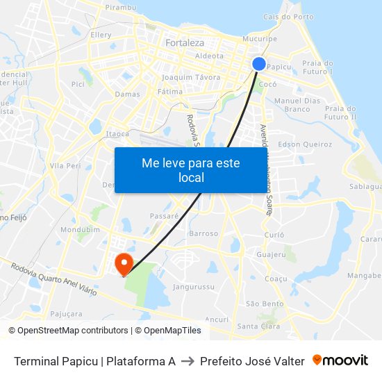 Terminal Papicu | Plataforma A to Prefeito José Valter map