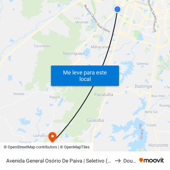 Avenida General Osório De Paiva | Seletivo (Metropolitano) - Vila Peri to Dourado map