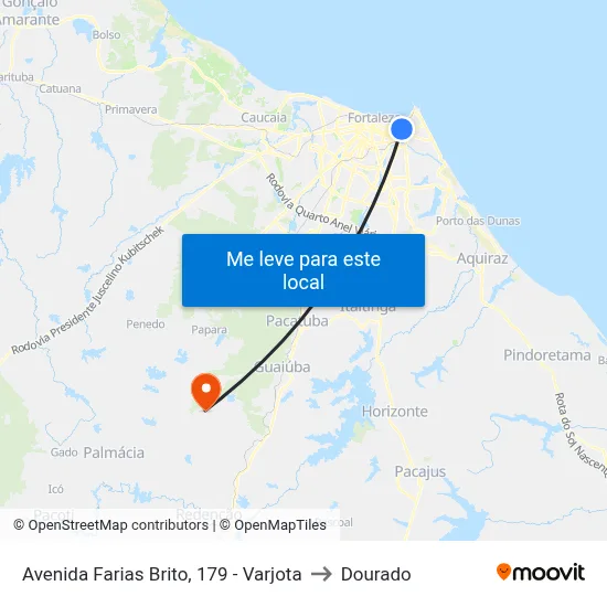 Avenida Farias Brito, 179 - Varjota to Dourado map