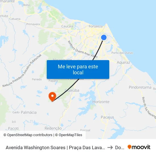 Avenida Washington Soares | Praça Das Lavadeiras - Engenheiro Luciano Cavalcante to Dourado map