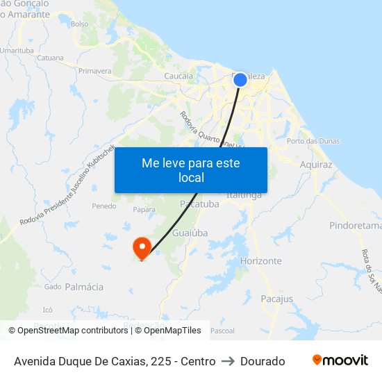 Avenida Duque De Caxias, 225 - Centro to Dourado map