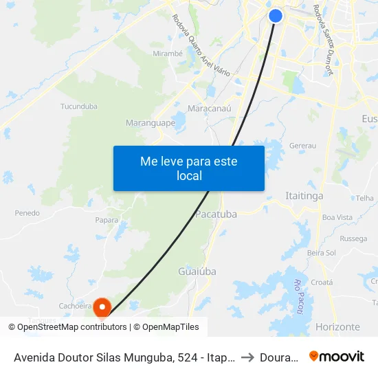 Avenida Doutor Silas Munguba, 524 - Itaperi to Dourado map