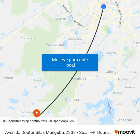 Avenida Doutor Silas Munguba, 2333 - Serrinha to Dourado map