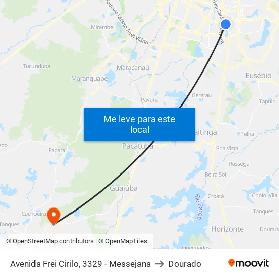 Avenida Frei Cirilo, 3329 - Messejana to Dourado map