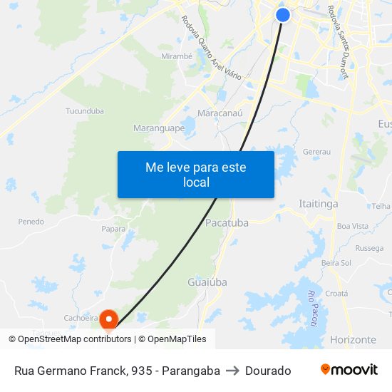 Rua Germano Franck, 935 - Parangaba to Dourado map