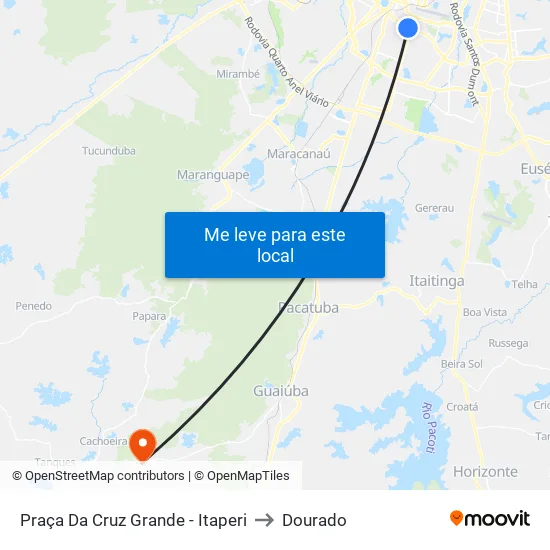 Avenida Doutor Silas Munguba | Seletivo (315/328/340/406/407/456/466) - Itaperi to Dourado map
