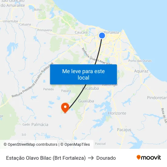Estação Olavo Bilac (Brt Fortaleza) to Dourado map