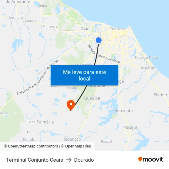 Terminal Conjunto Ceará to Dourado map
