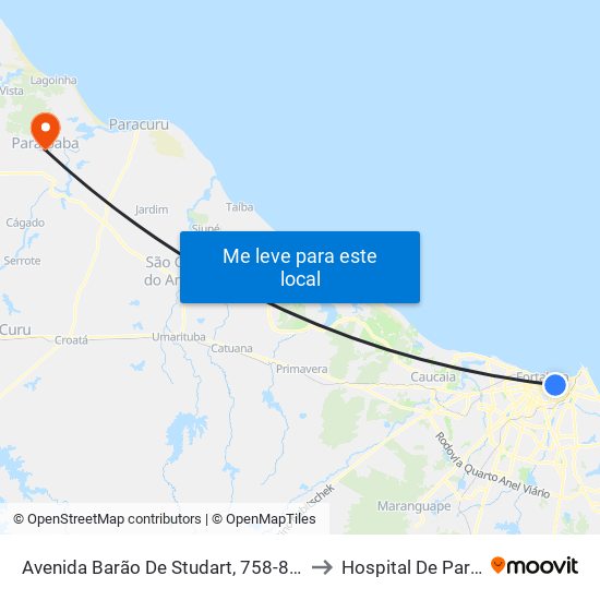Avenida Barão De Studart, 758-826 - Aldeota to Hospital De Paraipaba map