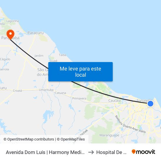 Avenida Dom Luís | Harmony Medical Center - Meireles to Hospital De Paraipaba map