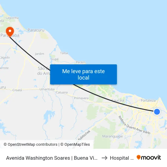 Avenida Washington Soares | Buena Vista Open Mall - Engenheiro Luciano Cavalcante to Hospital De Paraipaba map