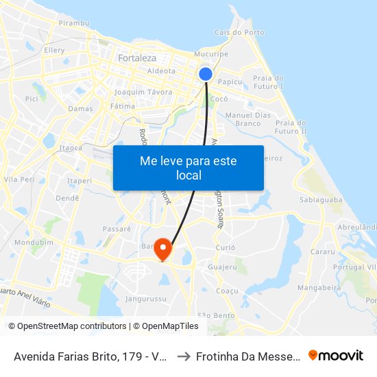 Avenida Farias Brito, 179 - Varjota to Frotinha Da Messejana map