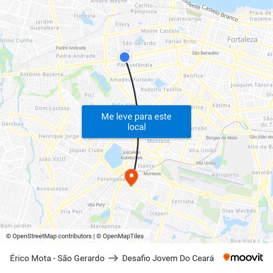 Érico Mota - São Gerardo to Desafio Jovem Do Ceará map