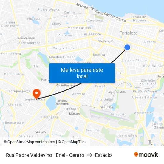 Rua Padre Valdevino | Enel - Centro to Estácio map