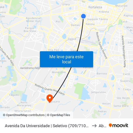 Avenida Da Universidade | Seletivo (709/710/754/Metropolitano) - Benfica to Abemp map