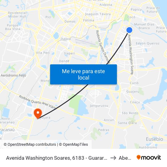 Avenida Washington Soares, 6183 - Guararapes to Abemp map