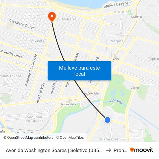 Avenida Washington Soares | Seletivo (035/041/056/066/703/712/755/855) - Guararapes to Prontocardio map