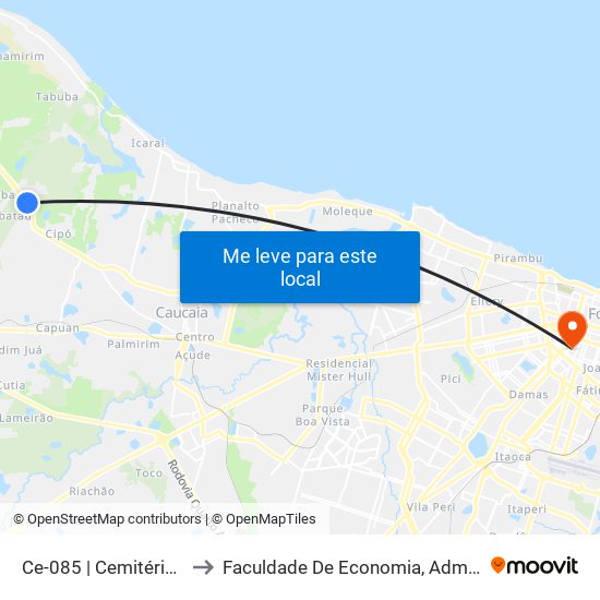 Ce-085 | Cemitério Do Carangueijo - Garrote to Faculdade De Economia, Administração, Atuária, Contabilidade Da Ufc map