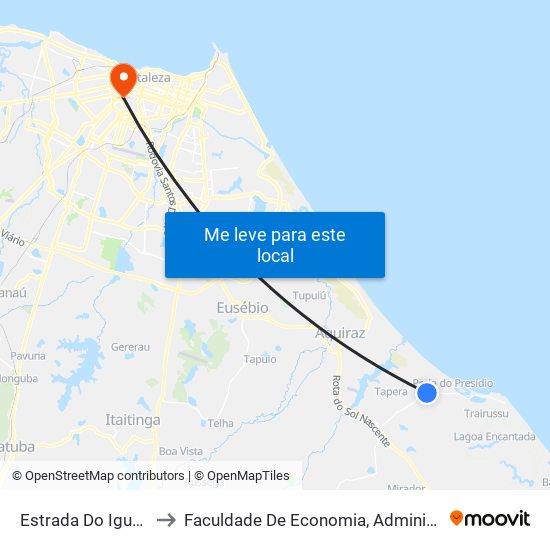 Estrada Do Iguape, 1964 - Barrinha to Faculdade De Economia, Administração, Atuária, Contabilidade Da Ufc map