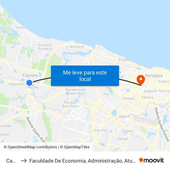 Caucaia to Faculdade De Economia, Administração, Atuária, Contabilidade Da Ufc map