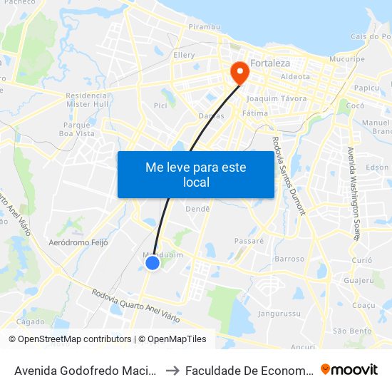 Avenida Godofredo Maciel | Moratta Condominio Clube - Planalto Ayrton Senna to Faculdade De Economia, Administração, Atuária, Contabilidade Da Ufc map