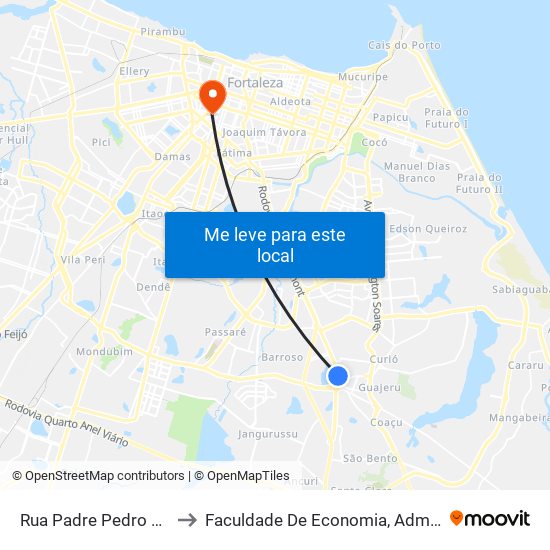 Rua Padre Pedro De Alencar, 71 - Messejana to Faculdade De Economia, Administração, Atuária, Contabilidade Da Ufc map