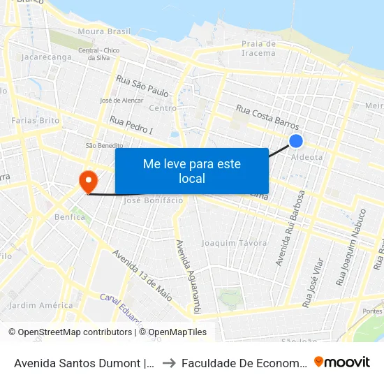Avenida Santos Dumont | Fórum Das Turmas Recursais Dolor Barreira - Aldeota to Faculdade De Economia, Administração, Atuária, Contabilidade Da Ufc map