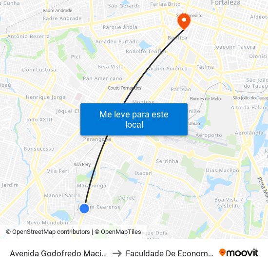 Avenida Godofredo Maciel | Departamento Estadual De Trânsito - Maraponga to Faculdade De Economia, Administração, Atuária, Contabilidade Da Ufc map