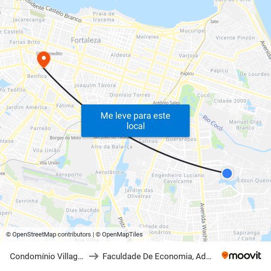 Condomínio Village Água Fria - Edson Queiroz to Faculdade De Economia, Administração, Atuária, Contabilidade Da Ufc map