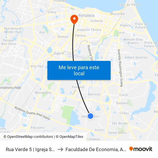 Rua Verde 5 | Igreja São Francisco De Assis - Jangurussu to Faculdade De Economia, Administração, Atuária, Contabilidade Da Ufc map