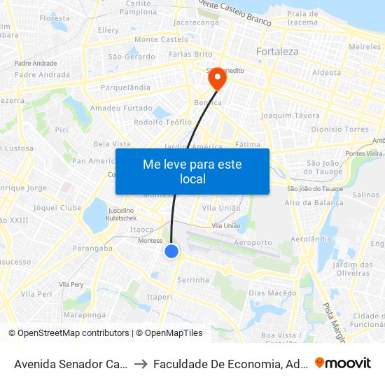 Avenida Senador Carlos Jereissati, 949 - Aeroporto to Faculdade De Economia, Administração, Atuária, Contabilidade Da Ufc map