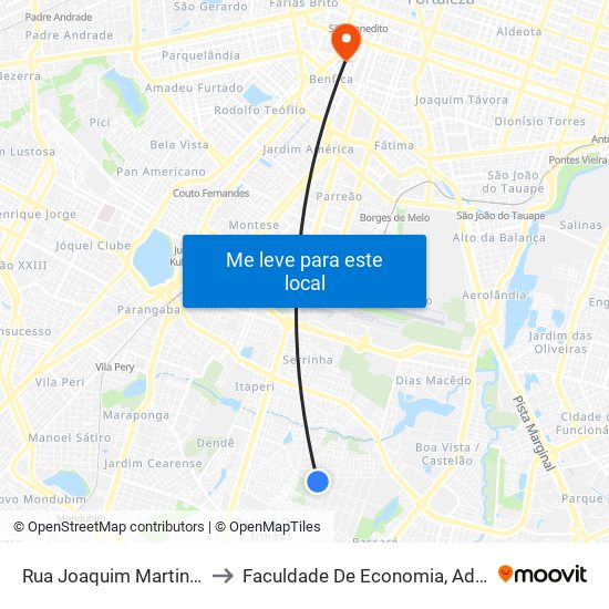 Rua Joaquim Martins | Residencial Rabelo - Passaré to Faculdade De Economia, Administração, Atuária, Contabilidade Da Ufc map
