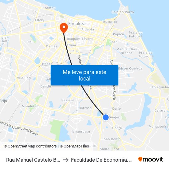 Rua Manuel Castelo Branco | Subestação Enel - Messejana to Faculdade De Economia, Administração, Atuária, Contabilidade Da Ufc map