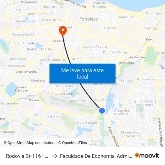 Rodovia Br-116 | Atacadão - Dias Macedo to Faculdade De Economia, Administração, Atuária, Contabilidade Da Ufc map