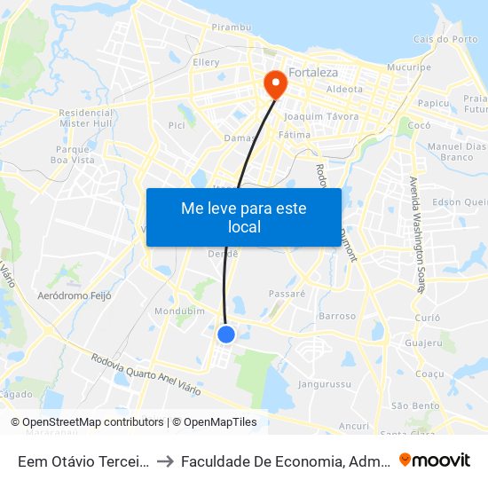 Eem Otávio Terceiro De Farias - José Walter to Faculdade De Economia, Administração, Atuária, Contabilidade Da Ufc map