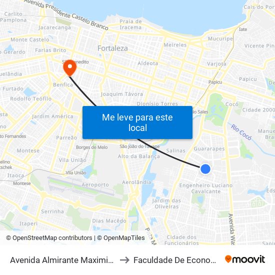 Avenida Almirante Maximiano Da Fonseca | Hospital Unimed Sul - Luciano Cavalcante to Faculdade De Economia, Administração, Atuária, Contabilidade Da Ufc map