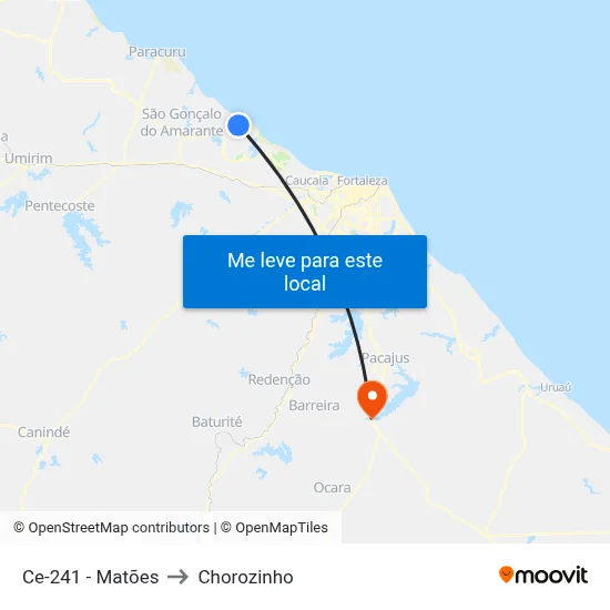 Ce-241 - Matões to Chorozinho map