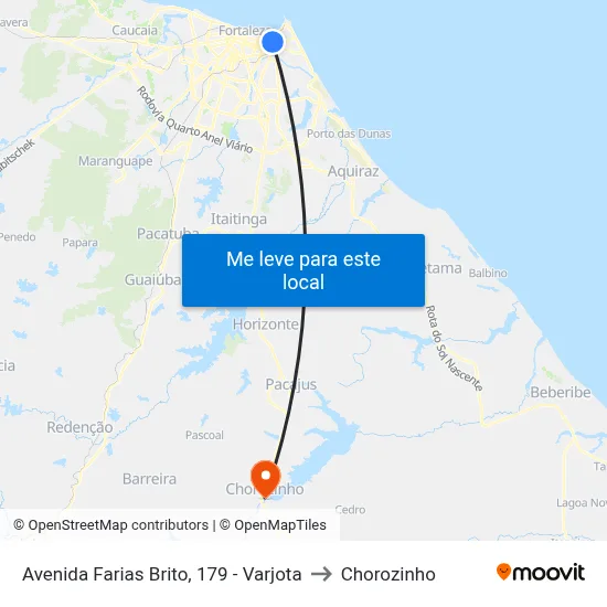 Avenida Farias Brito, 179 - Varjota to Chorozinho map