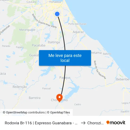 Rodovia Br-116 | Expresso Guanabara - Cajazeiras to Chorozinho map