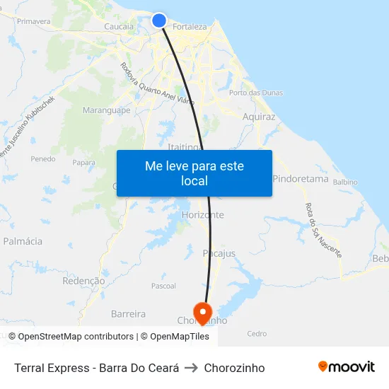 Terral Express - Barra Do Ceará to Chorozinho map