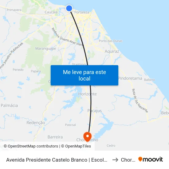Avenida Presidente Castelo Branco | Escola Estado De Alagoas - Barra Do Ceará to Chorozinho map