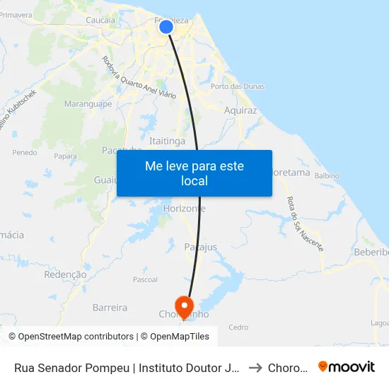 Rua Senador Pompeu | Instituto Doutor José Frota - Centro to Chorozinho map
