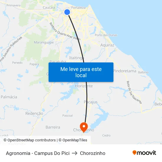 Agronomia - Campus Do Pici to Chorozinho map