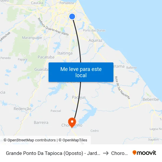 Grande Ponto Da Tapioca (Oposto) - Jardim Das Oliveiras to Chorozinho map