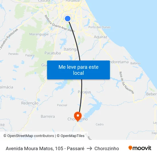 Avenida Moura Matos, 105 - Passaré to Chorozinho map