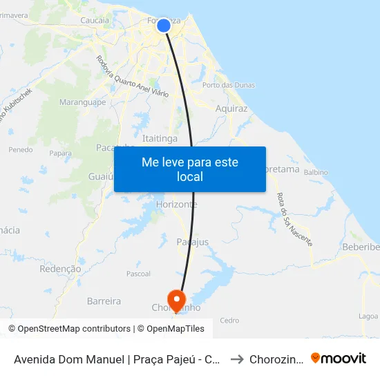 Avenida Dom Manuel | Praça Pajeú - Centro to Chorozinho map